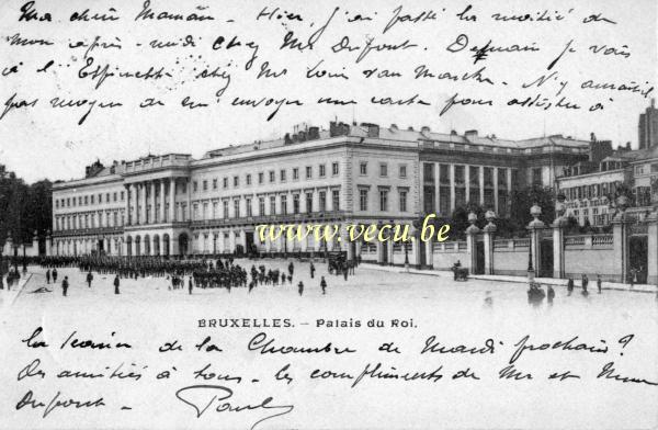 ancienne carte postale de Bruxelles Palais du Roi