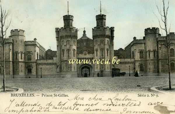 ancienne carte postale de Saint-Gilles Prison Saint Gilles