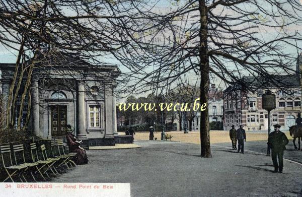 ancienne carte postale de Bruxelles Rond Point du bois