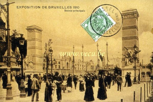 ancienne carte postale de Bruxelles Entrée principlae