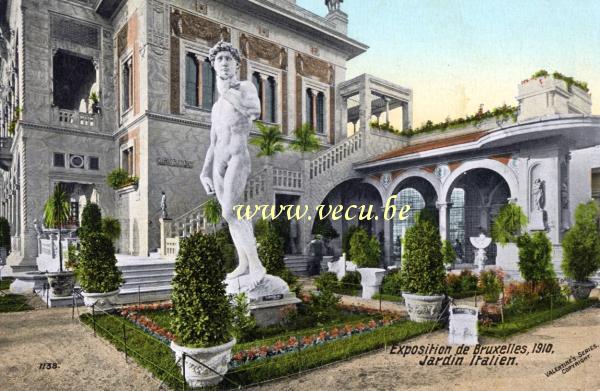 ancienne carte postale de Bruxelles Jardin Italien
