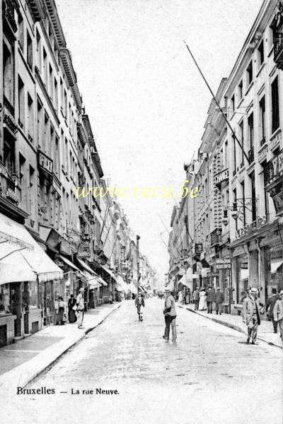 ancienne carte postale de Bruxelles La rue Neuve