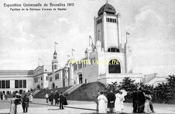 ancienne carte postale de Bruxelles Pavillon de la fabrique d'armes de Herstal