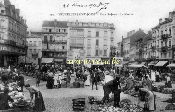 ancienne carte postale de Saint-Josse Place St Josse - Le marché