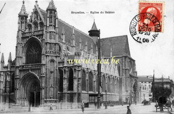 ancienne carte postale de Bruxelles Eglise du Sablon