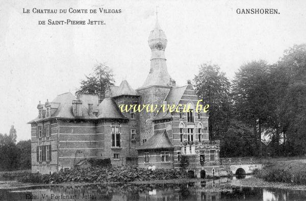 ancienne carte postale de Ganshoren Château du comte de Villegas (château de Rivieren)