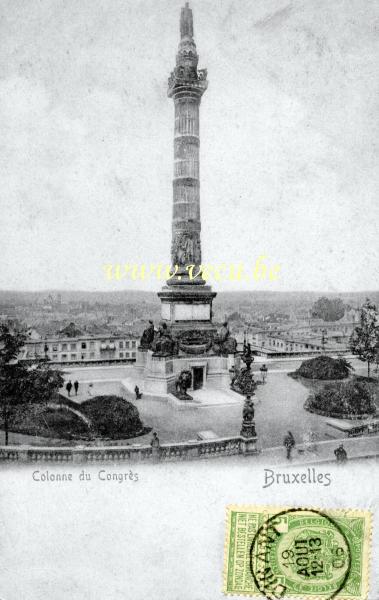 ancienne carte postale de Bruxelles Colonne du Congrès