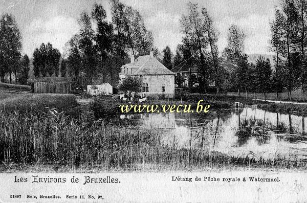 ancienne carte postale de Watermael-Boitsfort L'étang de pêche Royale