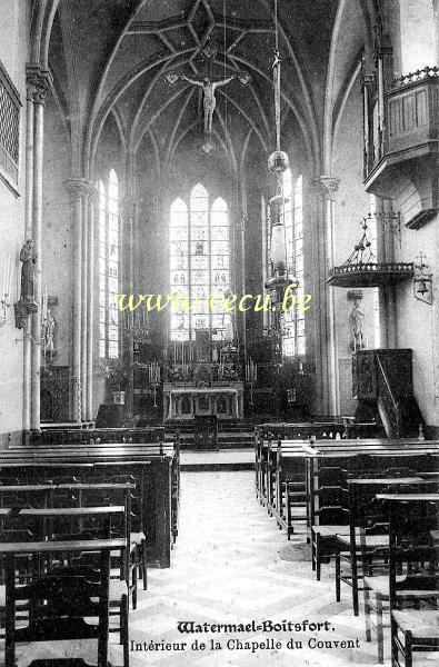 ancienne carte postale de Watermael-Boitsfort Intérieur de la chapelle du Couvent
