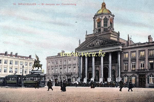 ancienne carte postale de Bruxelles St Jacques sur Coudenberg