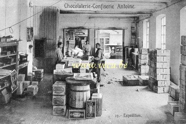 postkaart van Elsene Chocolaterie-Confiserie Antoine  Ilot Prince Royal-Keyenveld-du Berger  Expédition