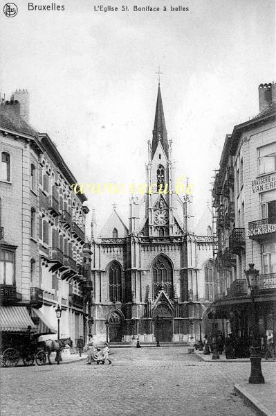 ancienne carte postale de Ixelles L'église Saint Boniface