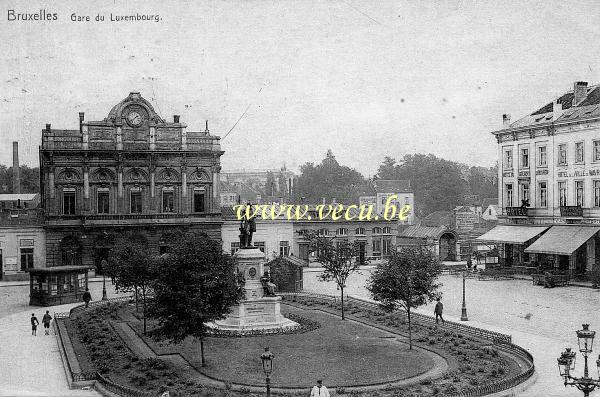 ancienne carte postale de Ixelles Gare du Luxembourg