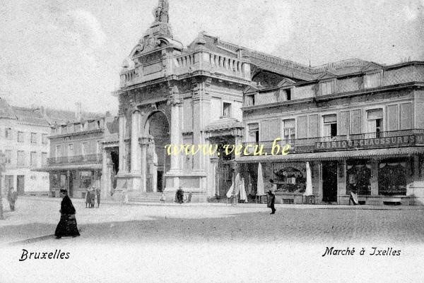 ancienne carte postale de Ixelles Marché à Ixelles (démoli en 1971 - rue de la Tulipe)