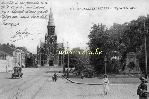 ancienne carte postale de Ixelles L'Eglise Sainte-Croix