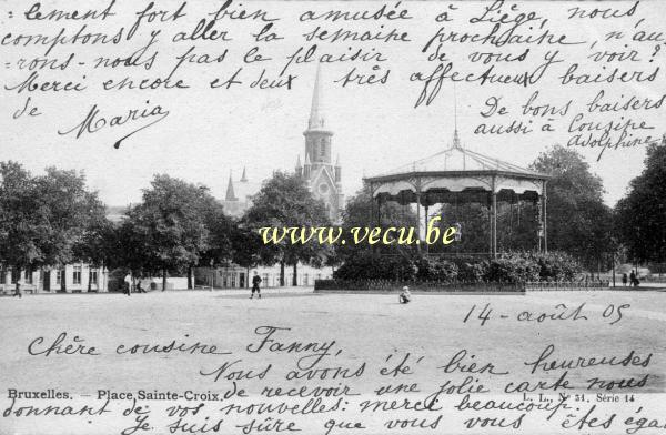 ancienne carte postale de Ixelles Place Sainte-Croix (Flagey)