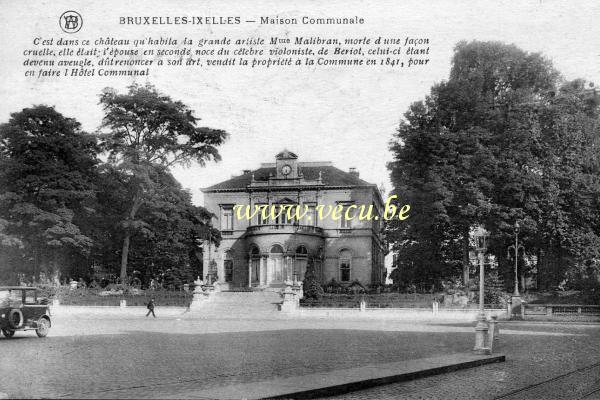 ancienne carte postale de Ixelles Maison Communale (avec quelques informations historiques)