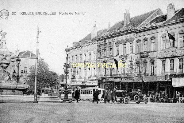 ancienne carte postale de Ixelles Porte de Namur