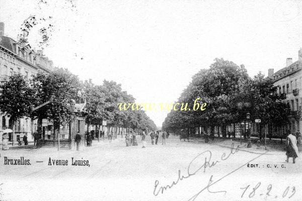 ancienne carte postale de Bruxelles Avenue Louise