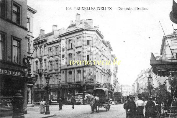 ancienne carte postale de Ixelles Chaussée d'Ixelles