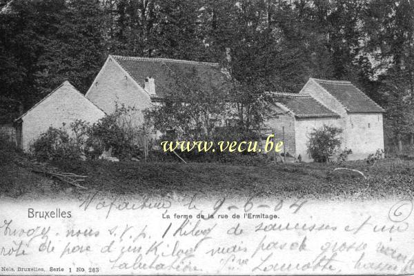 ancienne carte postale de Ixelles La ferme de la rue de l'Ermitage