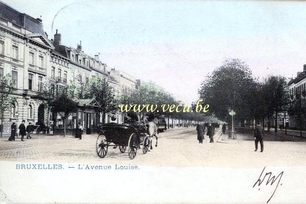 ancienne carte postale de Bruxelles L'Avenue Louise