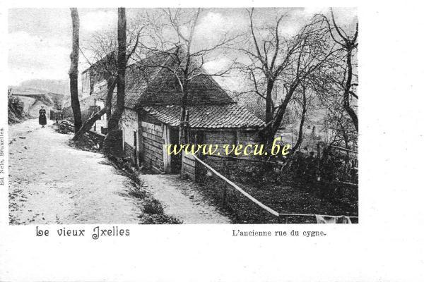 ancienne carte postale de Ixelles Le vieux Ixelles - L'ancienne rue du Cygne