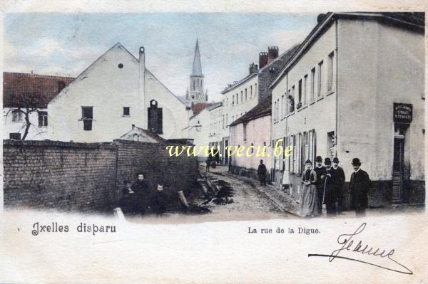 ancienne carte postale de Ixelles Ixelles diparu - La rue de la Digue