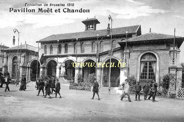 ancienne carte postale de Bruxelles Exposition de Bruxelles 1910 - Pavillon Moët et Chandon