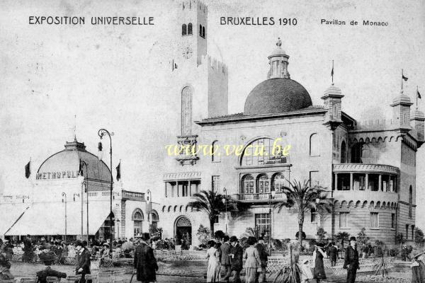 ancienne carte postale de Bruxelles Exposition universelle 1910 - Pavillon de Monaco