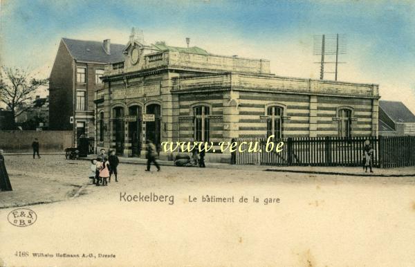 ancienne carte postale de Koekelberg Le bâtiment de la gare