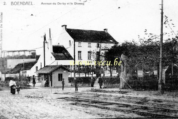 ancienne carte postale de Ixelles Avenue du Derby et le Dieweg
