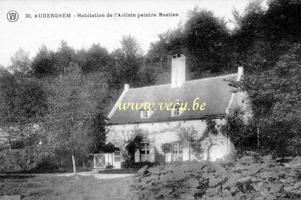 ancienne carte postale de Auderghem Habitation de l'artiste peintre Bastien - 