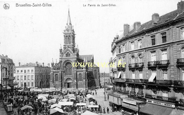 ancienne carte postale de Saint-Gilles Le Parvis de Saint-Gilles