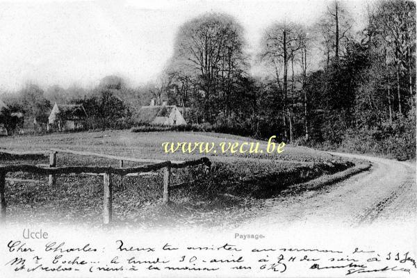 ancienne carte postale de Uccle Paysage