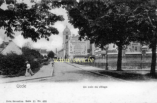 ancienne carte postale de Uccle Un coin du village