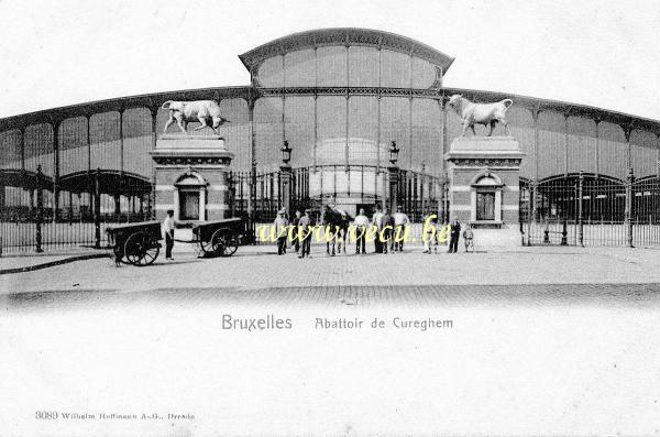 ancienne carte postale de Anderlecht Abattoir de Curegem