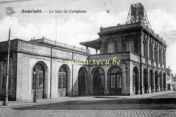 ancienne carte postale de Anderlecht La Gare de Curegheme