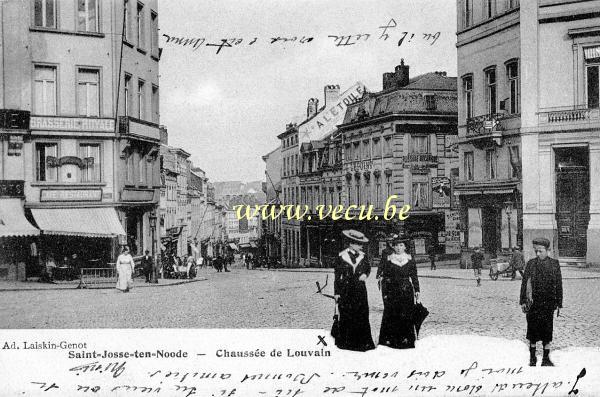 ancienne carte postale de Saint-Josse Chaussée de Louvain