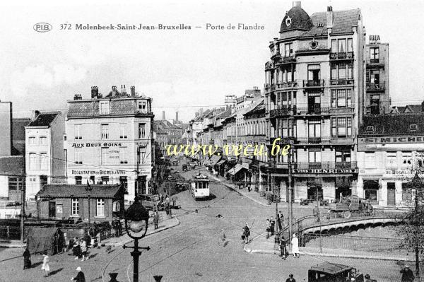 ancienne carte postale de Molenbeek Porte de Flandres