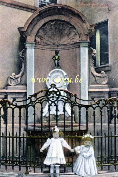 ancienne carte postale de Bruxelles Fontaine de Manneken-Pis