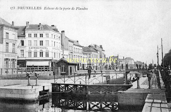 ancienne carte postale de Bruxelles Ecluses de la porte de Flandre