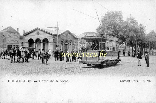 ancienne carte postale de Bruxelles Porte de Ninove