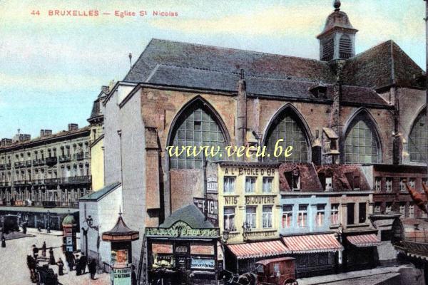 ancienne carte postale de Bruxelles Eglise St Nicolas