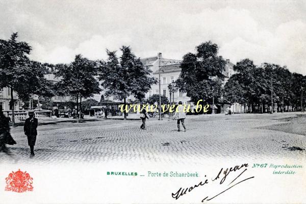 ancienne carte postale de Bruxelles Porte de Schaerbeek