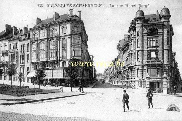 ancienne carte postale de Schaerbeek La rue Henri Bergé