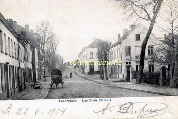 ancienne carte postale de Auderghem Les trois tilleuls