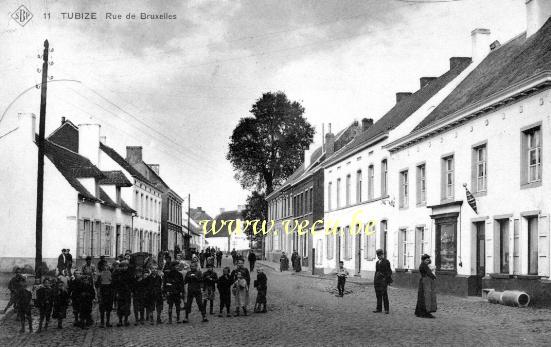 ancienne carte postale de Tubize Rue de Bruxelles