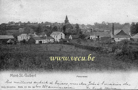 ancienne carte postale de Mont-St-Guibert Panorama