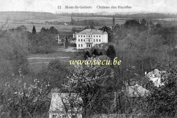 ancienne carte postale de Mont-St-Guibert Château des Hayeffes